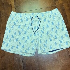 Chubbies Lounge Shorts Men XXL Blue Pineapple Print 5.5" Inseam Lined Drawstring